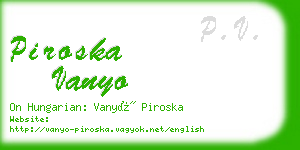 piroska vanyo business card